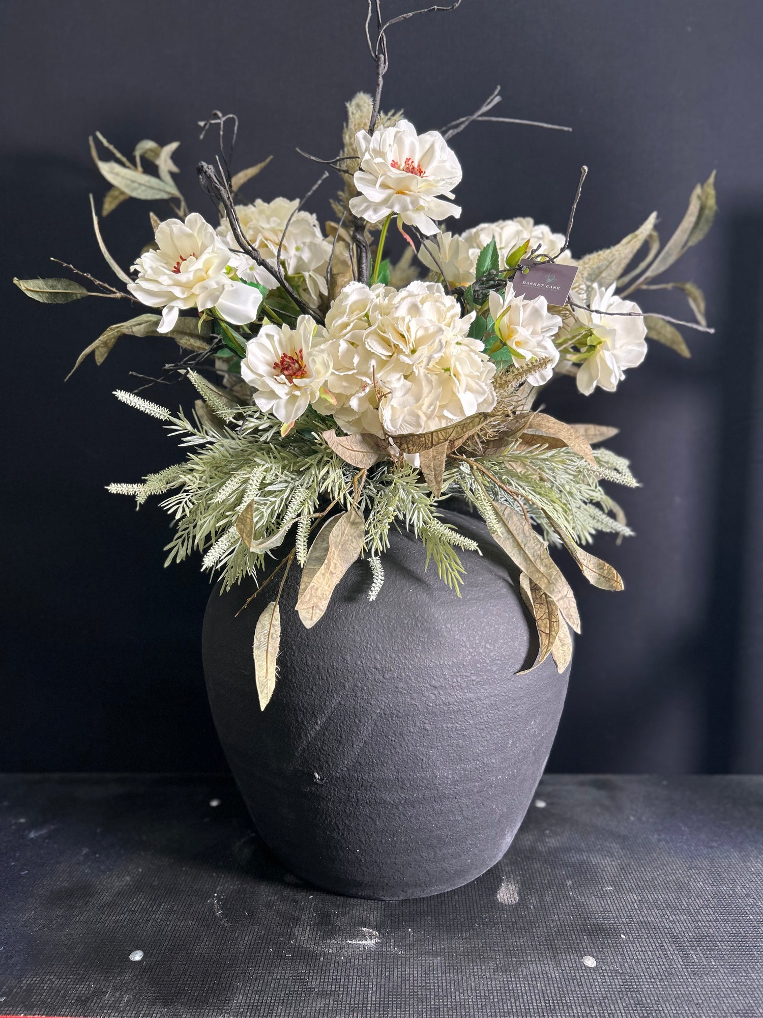 Luxury Black Stone Vase Display