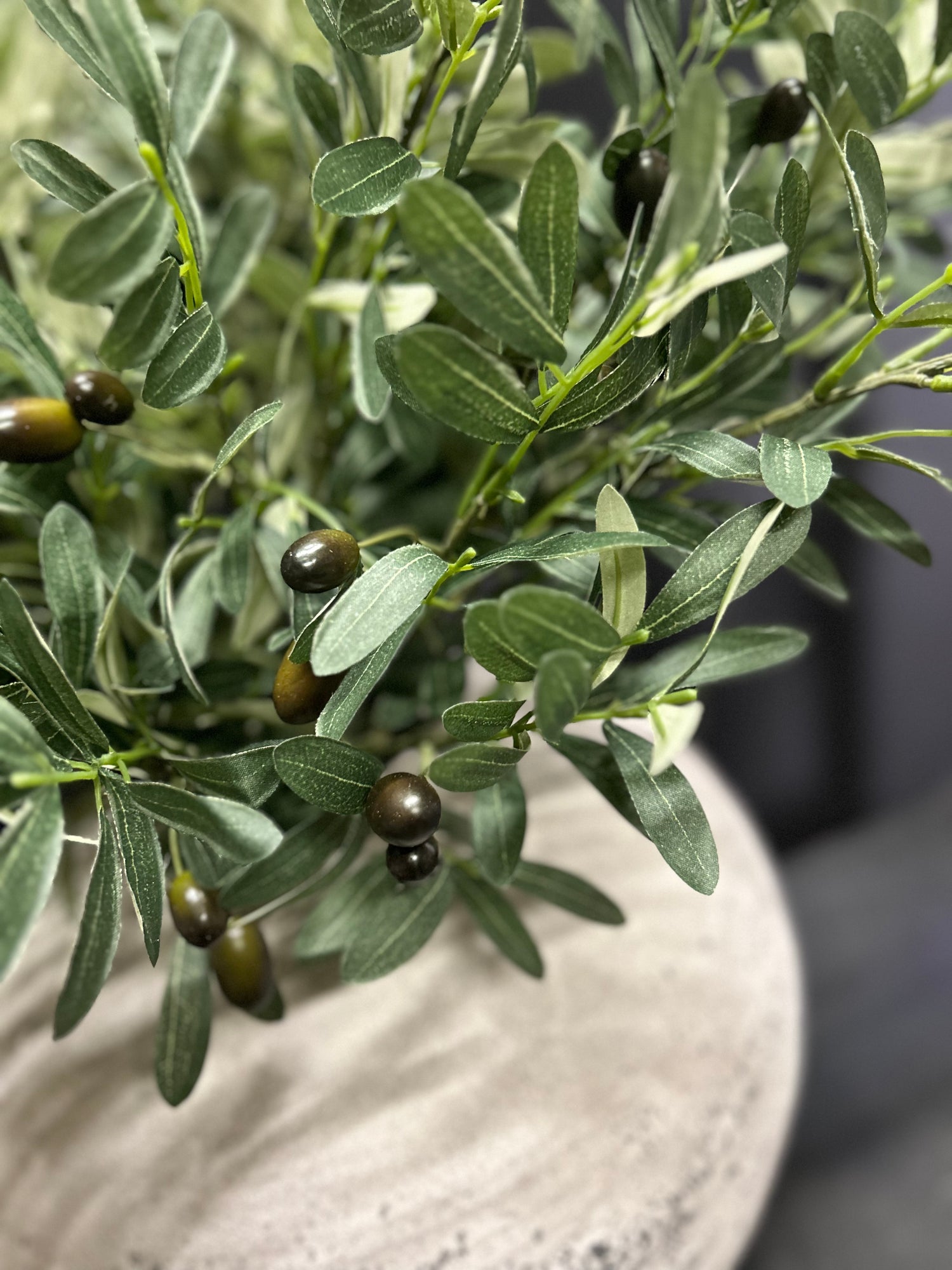 Luxury Stone Vase &amp; Olive Branch Display