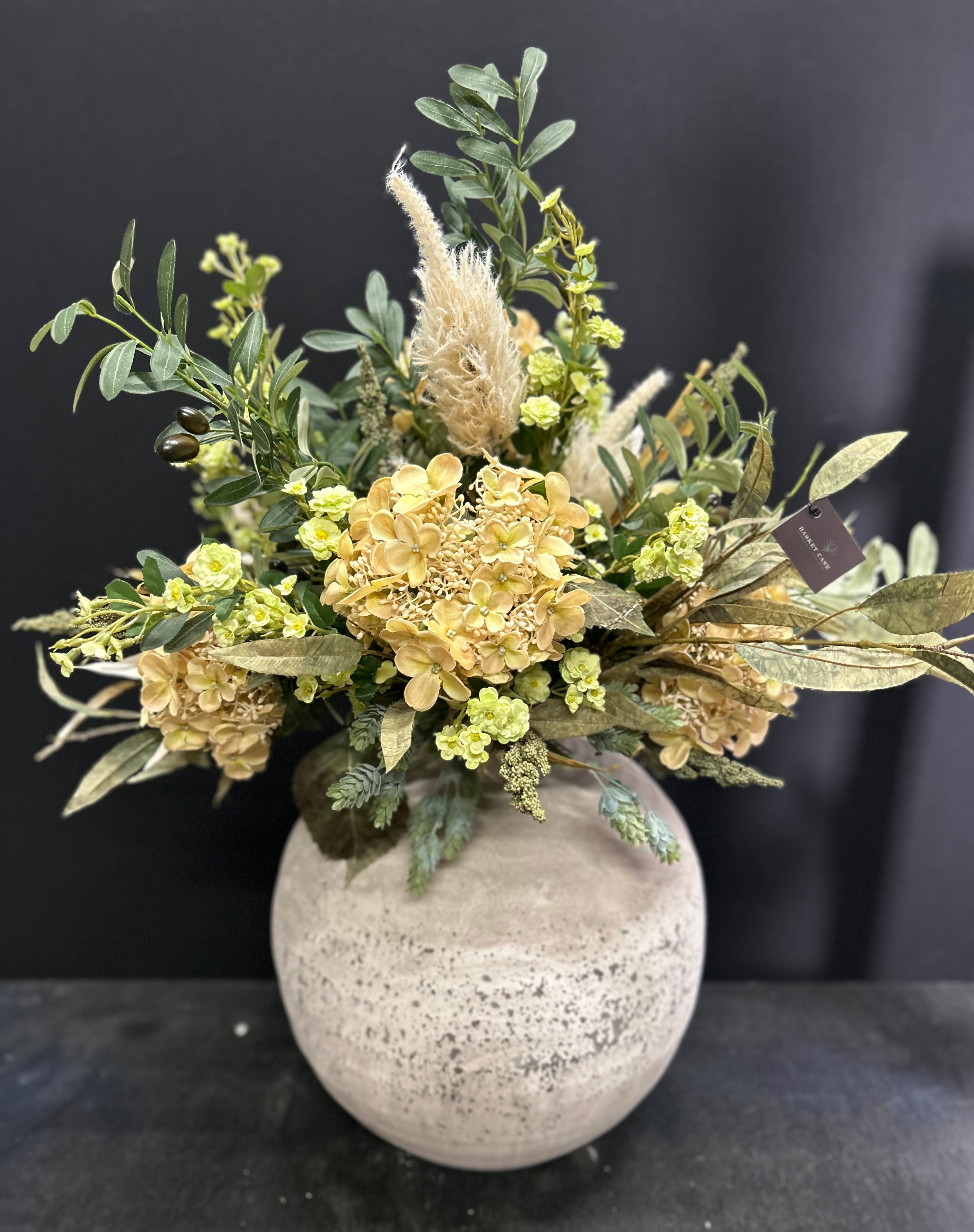 Luxury Yellow Bloom Stone Vase Display